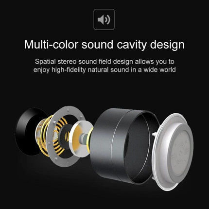 LENRUE Portable Bluetooth Speaker With Blue Ambient Light showing exploded speaker parts and multi-color design