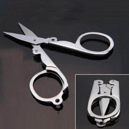 Travel Portable Mini Folding Scissors For Home And On The Go - silver stainless steel compact foldable travel scissors for crafts and packaging