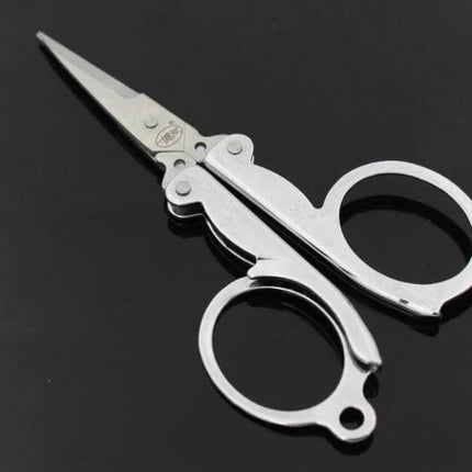 Travel Portable Mini Folding Scissors For Home And On The Go - compact silver stainless steel folding scissors for travel and small tasks