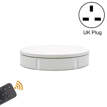 Remote Control Electric Turntable for Product Display, 30cm white ABS 30x6cm rotating platform with remote and UK plug for 360° product showcase