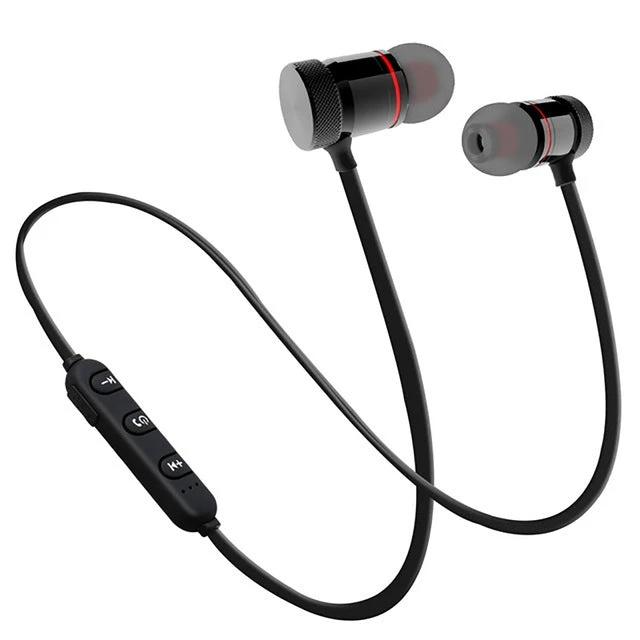 MoreBlue Neckband Wireless Earphones For Commuting And Calls black magnetic earbuds with inline controls and microphone