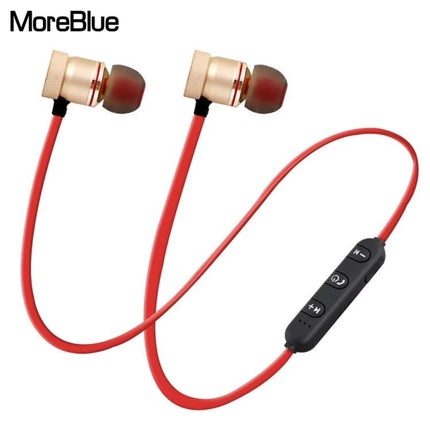 MoreBlue Neckband Wireless Earphones For Commuting And Calls red neckband earphones with magnetic metal earbuds and inline controls