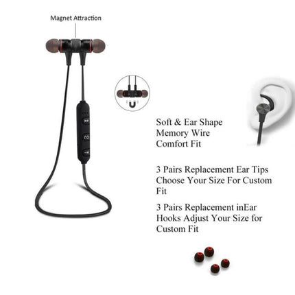 MoreBlue Neckband Wireless Earphones For Commuting And Calls with magnetic earbuds, inline controls, memory wire neckband