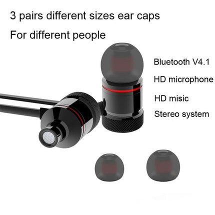 MoreBlue Neckband Wireless Earphones For Commuting And Calls black magnetic earbuds with three earcap sizes and on‑cable controls