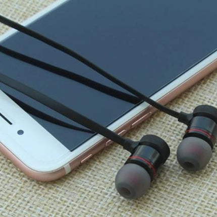 MoreBlue Neckband Wireless Earphones For Commuting And Calls shown with magnetic metal earbuds beside smartphone