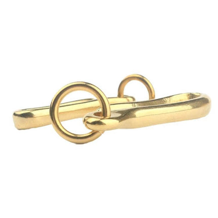 Retro Solid Brass Key Chain U Hook With Copper Ring vintage solid brass key holder with copper ring, close-up product shot