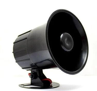 Versatile Electric Siren Horn for Vehicles and Security Alarms — black 12V/24V vehicle and home security audible alert siren