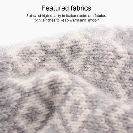 Winter Touch Screen Gloves Unisex Everyday Warm Mittens close-up of soft imitation cashmere knit fabric showing tight stitches for warmth and smooth texture