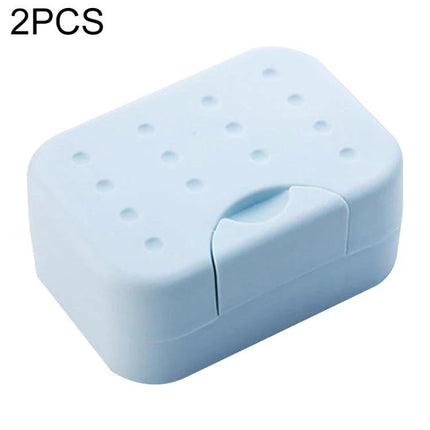 A Compact Soap Box for Travel and Everyday Storage at Home - light blue plastic travel soap case that snaps shut to keep soap dry and contained