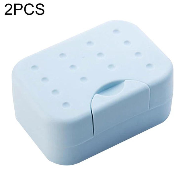 A Compact Soap Box for Travel and Everyday Storage at Home - light blue plastic travel soap case that snaps shut to keep soap dry and contained