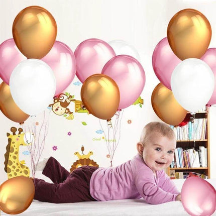 Pearl Latex Balloons, 12 Inch, 45 Pack For Party Decor - pearl finish pink white gold balloons for wedding baby shower and birthday backdrop