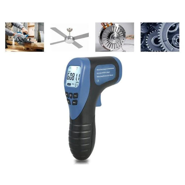 Portable Handheld Non-Contact Digital Tachometer for Motor Speed Measurement - compact optical RPM meter for technicians and hobbyists