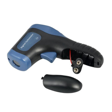 Portable Handheld Non-Contact Digital Tachometer for Motor Speed Measurement - compact blue-black handheld optical RPM meter for technicians and hobbyists