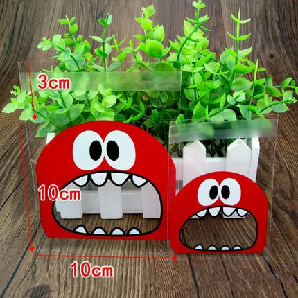 Cartoon Monster OPP Packaging Bags 7x7cm and 10x10cm
