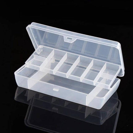 Fishing Bait Box With Two-Tier Tray Storage For Tackle - clear plastic organizer with multiple partitioned compartments for hooks and small tackle