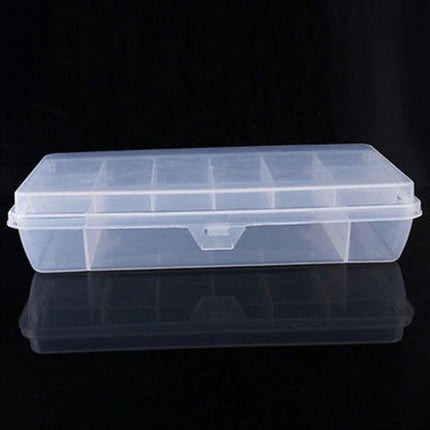 Fishing Bait Box With Two-Tier Tray Storage For Tackle - clear plastic organizer with partitioned trays for hooks, baits and terminal tackle, portable