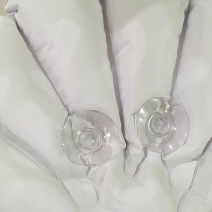 An Inflatable Pillow for Comfortable Home Baths - white inflatable bath pillow with neck support and suction cups