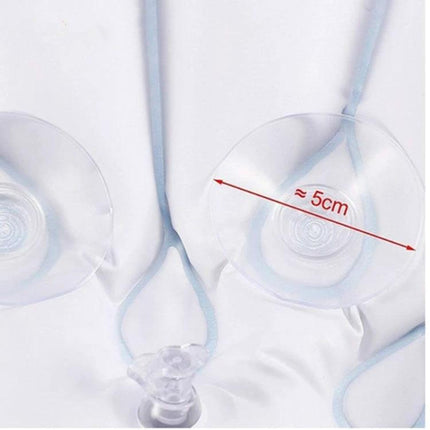 An Inflatable Pillow for Comfortable Home Baths - clear suction cup and 5cm valve showing adjustable inflation for tub head and neck support