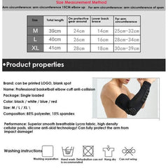 Men's Compression Elbow Sleeve with Anti-Collision and Anti-Slip Features for Sports