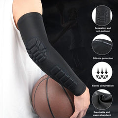 Men's Compression Elbow Sleeve with Anti-Collision and Anti-Slip Features for Sports