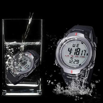 SYNOKE Waterproof Digital Sports Watch For Men Black Gray | Syndmart