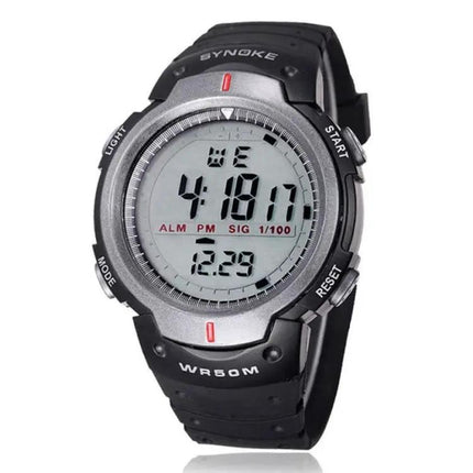 SYNOKE Waterproof Digital Sports Watch For Men Black Gray | Syndmart