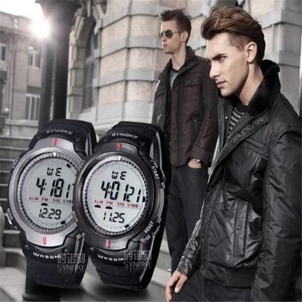 SYNOKE Waterproof Digital Sports Watch For Men Black Gray | Syndmart