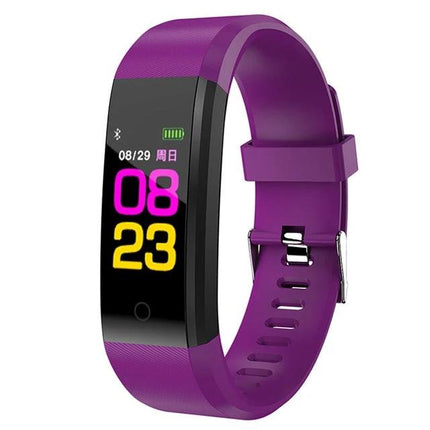 Versatile Smart Watch for Everyday Activity Tracking - slim purple fitness tracker with step, heart-rate display and call reminder