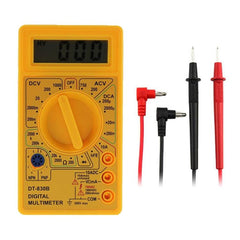 DT-830B Versatile Digital Multimeter with Temperature Measurement and AC/DC Functionality Yellow