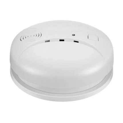Wireless Smoke Detector for Home Fire Safety and Security - white photoelectric unit for bedroom or kitchen with wireless alert