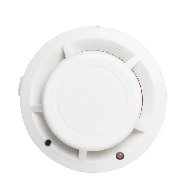 Photoelectric Smoke Detector for Home Fire Safety and Security - white ceiling-mounted photoelectric smoke alarm with LED indicators