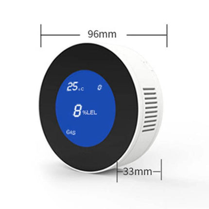Natural Gas and LPG Leak Detector for Home Safety with Alarm round LCD gas sensor 96mm x 33mm wall mountable