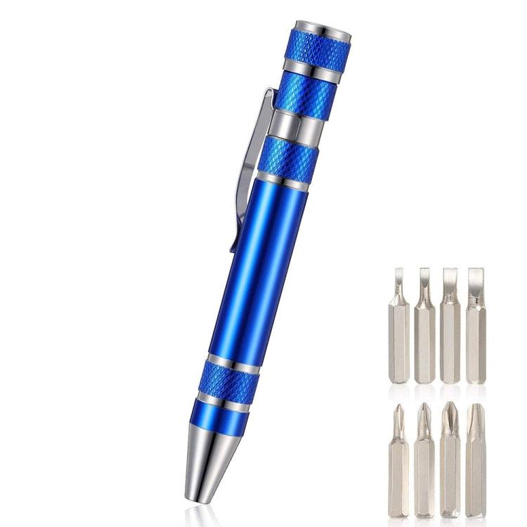 Compact 8-in-1 Aluminum Screwdriver Pen Tool Set