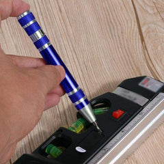 Compact 8-in-1 Aluminum Screwdriver Pen Tool Set