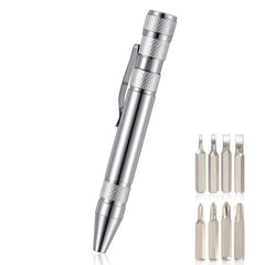 Compact 8-in-1 Aluminum Screwdriver Pen Tool Set