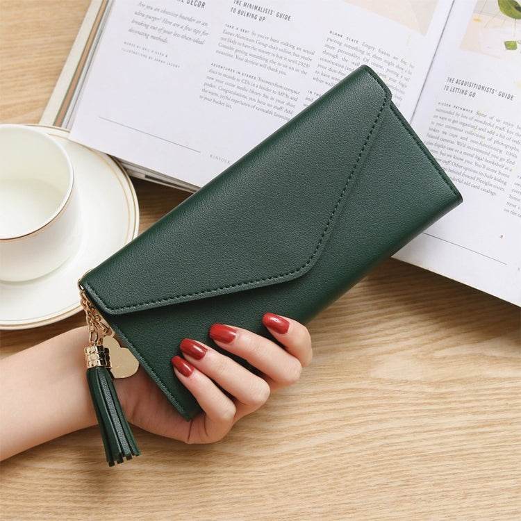 Long Wallet Women Purses Tassel PU Leather Clutch Wallets