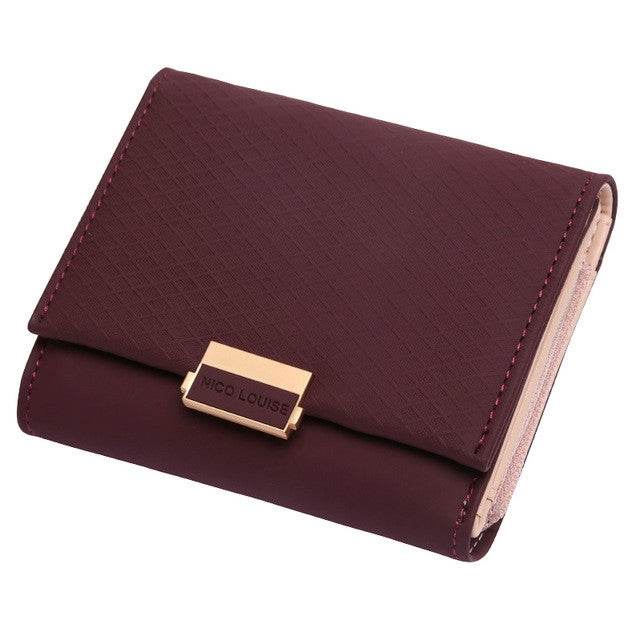 Luxury Wallet Female Leather Plaid Purse Small Card Holder