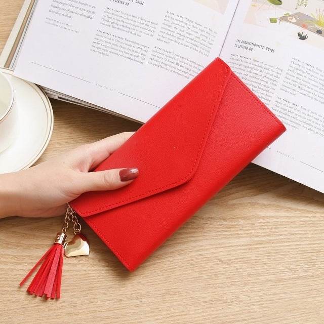 Simple Zipper Purses Long Section Clutch Wallet Soft PU Leather