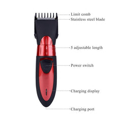 Cortadora de pelo eléctrica a prueba de agua, cortadora de pelo recargable, máquina cortadora de pelo, cortadora de barba