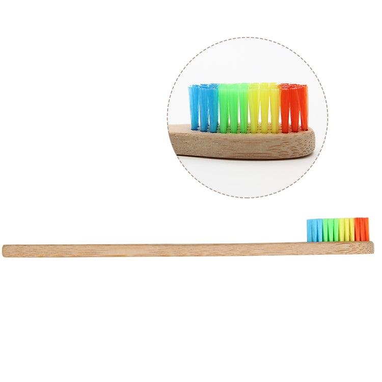 Rainbow Bamboo Toothbrush Set - 2 Soft Bristle Toothbrushes for Adults