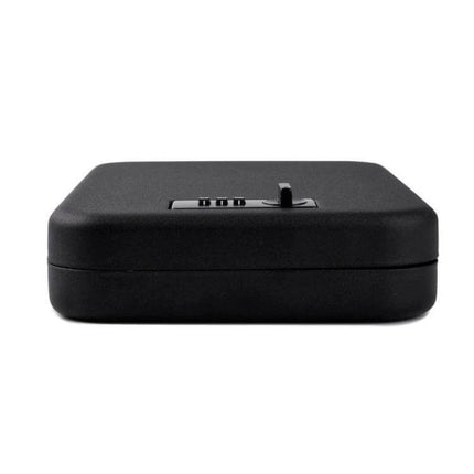 Mini Portable Black Car Safe for Valuables Storage – compact steel case with simple three-digit password lock for car cash jewelry and documents