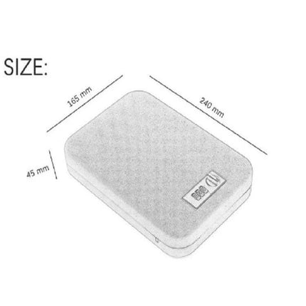 Mini Portable Black Car Safe for Valuables Storage — compact steel safe 240x165x45mm with simple password lock for cash, jewelry, documents