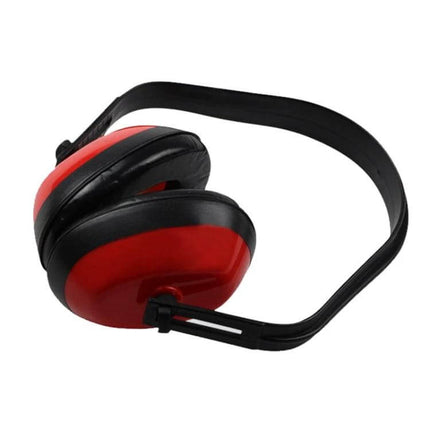 Red Anti-Noise Earmuffs for Factory and Construction Protection - red over-ear earmuffs for noisy work sites