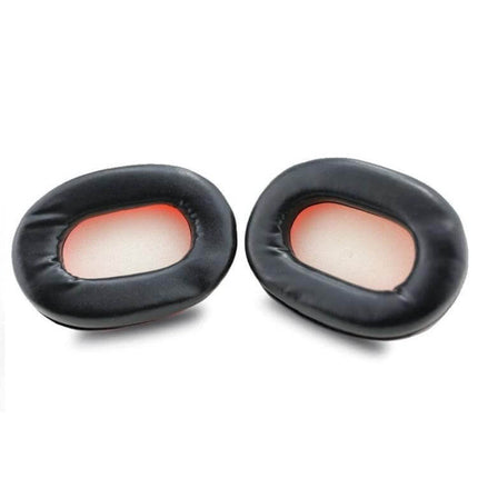 Red Anti-Noise Earmuffs for Factory and Construction Protection - red ear cushion replacement set on white background