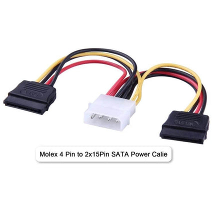 Metal Mounting Kit for 2.5-Inch Hard Drives in 3.5-Inch Bays - product image shows SATA power splitter cable next to mounting kit concept