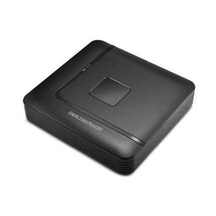 Compact Network Video Recorder for Home Security Monitoring black compact NVR device for multiple cameras and remote smartphone access
