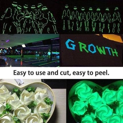 Self-Adhesive Reflective Luminous Tape for Safety Marking, 20mm x 3m - PVC glow tape for stairs, pathways, tools, easy-cut self-adhesive safety marking
