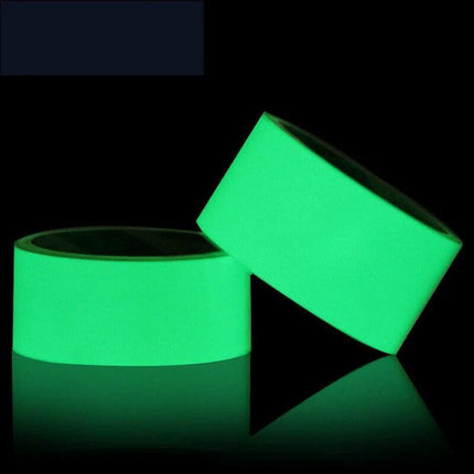 Self-Adhesive Reflective Luminous Tape for Safety Marking, 20mm x 3m - green glow PVC roll showing self-adhesive reflective luminous tape