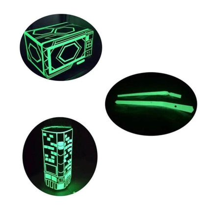 Self-Adhesive Reflective Luminous Tape for Safety Marking, 20mm x 3m applied to microwave, tools and can to highlight edges in low light