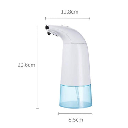 Household Automatic Foam Soap Dispenser for Daily Hand Washing - white touchless foam soap dispenser with clear blue reservoir, 20.6cm height